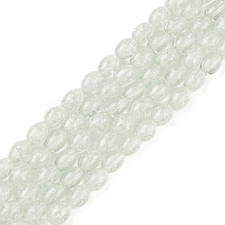 Transparent Crackle Glass Beads Strands DGLA-S085-6x8-01-1