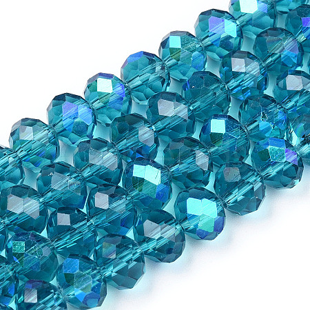 Electroplate Glass Beads Strands X-EGLA-A034-T8mm-L25-1