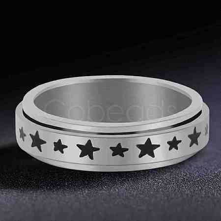 201 Stainless Steel Rotating Fidget Band Ring MATO-PW0001-059B-02-1