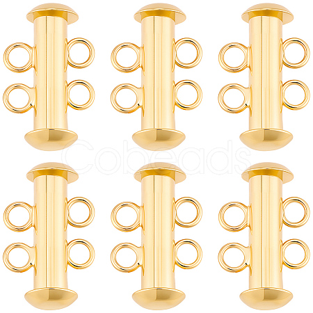 6Pcs Brass Slide Lock Clasps KK-BBC0027-58A-1
