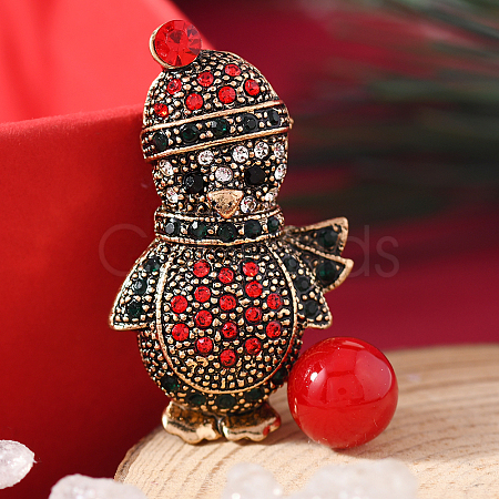 Christmas Theme Zinc Alloy Rhinestone Brooches for Backpack Clothes LK8386-4-1
