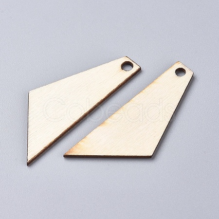 Unfinished Blank Natural Poplar Wood Pendants WOOD-TAC0003-48-1