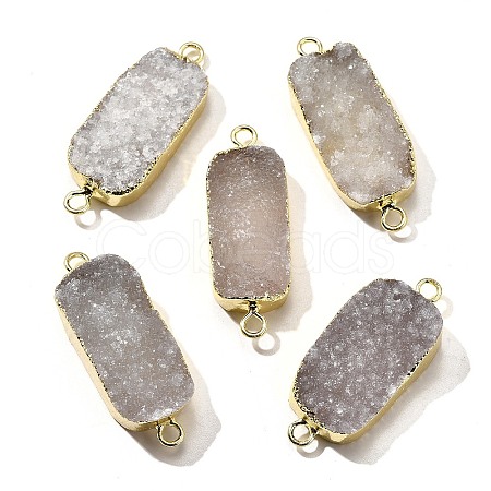 Natural Dyed Quartz Crystal Links Connector Charms G-K189-02LG-02-1