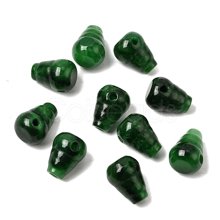 Natural Myanmar Jade Dyed 3 Hole Guru Beads G-C283-02-1