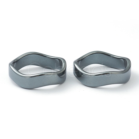 Non-magnetic Synthetic Hematite Finger Rings RJEW-H544-03G-1