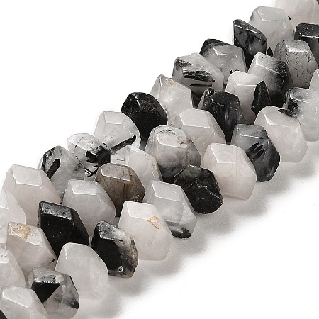 Natural Black Rutilated Quartz Beads Strands G-N327-05-01-1