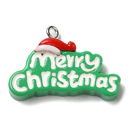 Christmas Opaque Resin Pendants CRES-D016-01A-1