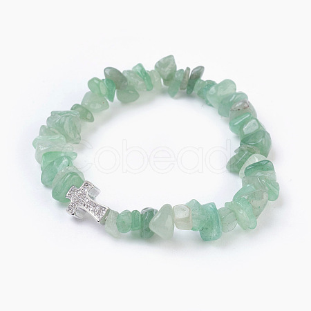 Natural Green Aventurine Beads Stretch Bracelets BJEW-JB03926-08-1