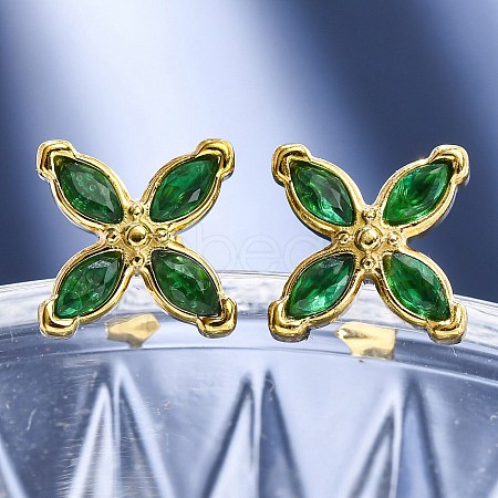304 Stainless Steel Stud Earrings EJEW-C135-01G-02-1