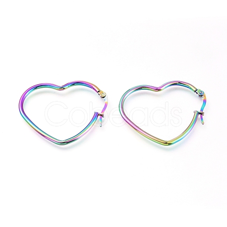 201 Stainless Steel Hoop Earrings EJEW-A052-12D-M-1