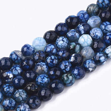 Natural Crackle Agate Beads Strands X-G-T119-01A-01-1