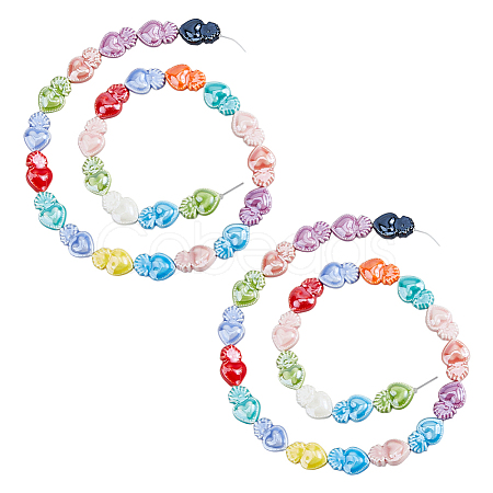 2 Strands Smooth Handmade Porcelain Beads PORC-HS0001-03-1