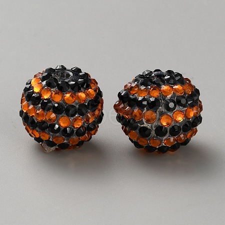 Halloween Theme Resin Rhinestone Beads RB-WH0003-08B-1