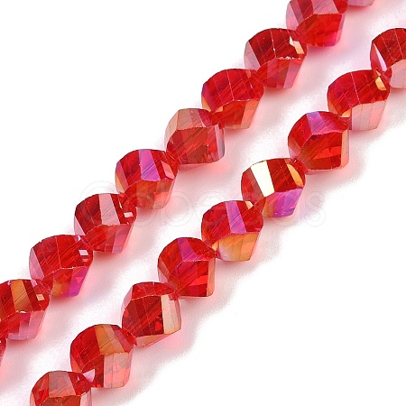 Electroplate Transparent Glass Beads Strands EGLA-B011-02A-AB01-1