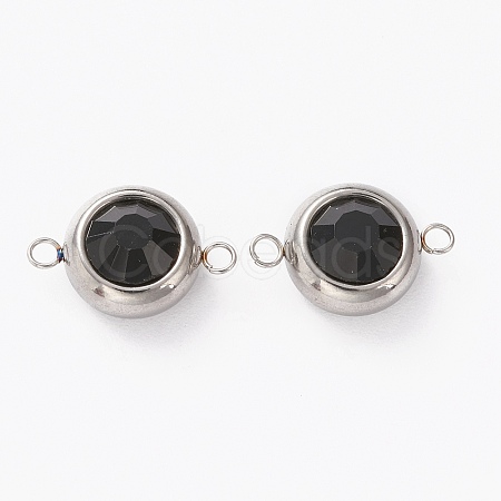 Stainless Steel Color Plated 304 Stainless Steel Pave Cubic Zirconia Links Connectors LS-STAS-I169-02P-04-1