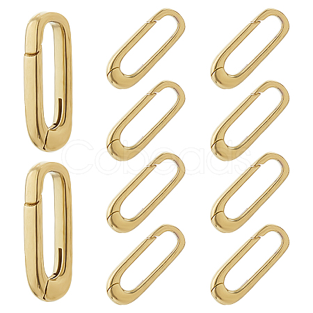 10Pcs Brass Spring Gate Rings KK-FH0008-17C-1