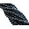 Synthetic Black Stone Beads Strands, Dyed, Faceted Round, Black, about 4mm in diameter, hole: 0.8mm