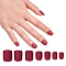 Nail Art Sets, with 24pcs Plastic Nail Tips, 24pcs Double Side Jelly Nail Glue , Dark Red, 14.5~23x7~14mm, about 24pcs/set