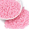 Glass Seed Beads, Ceylon, Round, Pink, 4mm, Hole: 1.5mm, about 4500pcs/pound