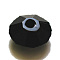 Imitation Austrian Crystal Beads, Grade AAA, K9 Glass, Faceted, Flat Round, Black, 6x3.5mm, Hole: 0.7~0.9mm