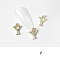 Alloy Rhinestone Cabochons, Nail Art Decoration Accessories, with Jump Ring, Letter, Golden, Letter.Y, 11~14x5~12mm