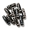 Tibetan Style dZi Beads Strands, Natural Dyed Agate Beads, Rice, Black, God of Wealth Pattern, 28.5~30x10mm, Hole: 2~2.5mm