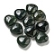 Natural Moss Agate Beads, Half Drilled, Heart, 15.5x15.5x8mm, Hole: 1mm