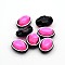 Sew on Taiwan Acrylic, Multi-strand Links, Garment Accessories, Oval, Fuchsia, 13x11x7mm, Hole: 1mm