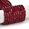 Transparent Glass Beads Strands, Faceted Barrel, Dark Red, 5~6x4mm, Hole: 1mm, about 78~81pcs/strand, 15.94''~18.82''(40.5~47.8cm)