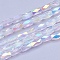 Electroplate Transparent Glass Beads Strands, AB Color Plated, Faceted, Column, AB Color Plated, 5x3mm, Hole: 0.5mm, about 100pcs/strand, 19.4 inch