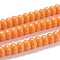 K9 Glass Beads Strands, K9 Glass, Imitation Jade Glass Beads, Rondelle, Orange, 8~8.5x4.5~5mm, Hole: 1.4mm, about 84pcs/Strand, 15.87 inch(40.3cm)