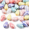 Spray Painted Acrylic Beads, Rubberized Style, Faceted, Teardrop, Mixed Color, 12x7.5mm, Hole: 2mm, about 1580pcs/500g