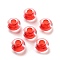 Transparent Acrylic European Beads, Large Hole Beads, Rondelle, Red, 14x8.5mm, Hole: 5.5mm, about 537pcs/500g