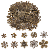 200Pcs 10 Style Iron Bead Caps IFIN-PH0005-15AB-1