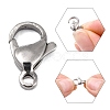 Tarnish Resistant Polished 304 Stainless Steel Lobster Claw Clasps STAS-R072-39A-3