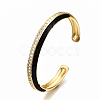 Brass Micro Pave Clear Cubic Zirconia Cuff Bangles BJEW-N302-004A-NF-3