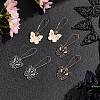 3 Pair 3 Color Enamel Butterfly with Skull Hoop Earrings EJEW-AN0002-46-7