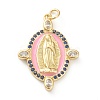 Brass Micro Pave Cubic Zirconia Pendants ZIRC-P200-11A-G01-1