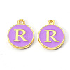Golden Plated Alloy Enamel Charms ENAM-S118-10R-1