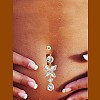 Brass Cubic Zirconia Navel Ring AJEW-EE0004-17-2