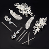 14Pcs 4 Style Wedding Bridal Alloy Rhinestone Hair Bobby Pins DIY-GA0003-90-8
