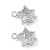 Eco-Friendly Brass Micro Pave Clear Cubic Zirconia Links Connectors ZIRC-C022-06P-1