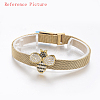 PVD Vacuum Plating 430 Stainless Steel Mesh Bracelet Making MAK-L021-01G-3