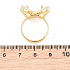 Brass Micro Pave Cubic Zirconia Finger Rings GL-CBA65A8-01G-15-5
