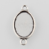 Antique Silver Tibetan Style Alloy Flat Oval Cabochon Connector Settings LS-TIBE-M022-06AS-5