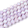 Anti-Tarnish Electroplate Bicone Glass Beads Strands X-EGLA-T021-4mm-16-01-1