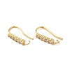 Brass Micro Pave Clear Cubic Zirconia Earring Hooks X-ZIRC-Q201-09G-1