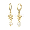 Valentine's Day Natural Pearl & Brass Hoop Earrings EJEW-JE07024-3