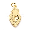 Rack Plating Brass Micro Pave Cubic Zirconia Pendants KK-K270-22G-2