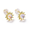 925 Sterling Silver Sunflower Stud Earring Findings EJEW-M202-03G-1